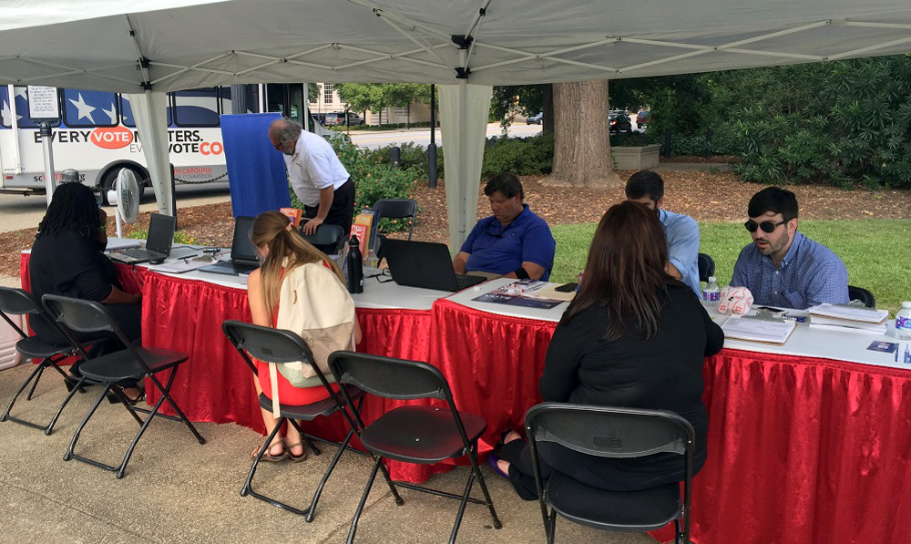 Local college students helped eligible voters get registered ahead of the Nov. 8 election