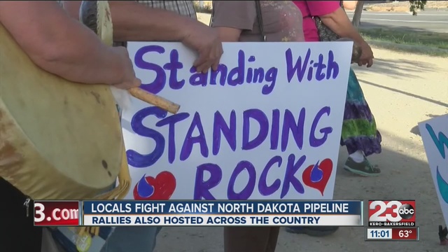 Local environmentalists joined thousands across the country today in a rally to protest the North Dakota Pipeline from moving forward.                      KERO