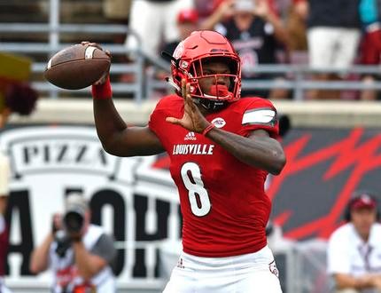 Lamar Jackson ran for four touchdowns and threw for another as No. 10 Louisville poured it on in a 63-20 victory over No. 2 Florida State