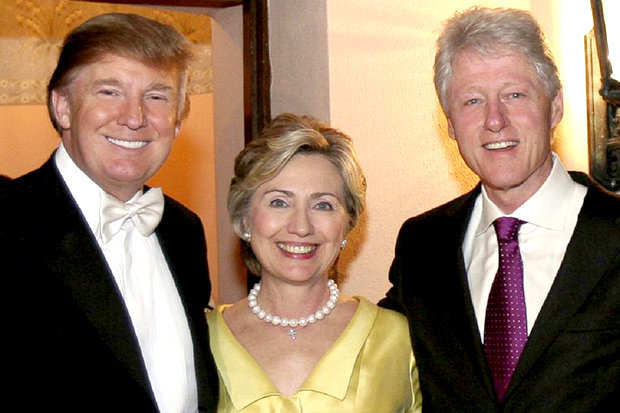 Donald Trump Hillary Clinton and Bill Clinton