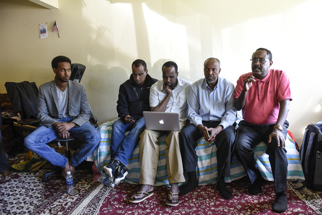 Somali-American leaders hold a press conference Sunday Sept. 18 2016 in St. Cloud Minn. to address the stabbing and shooting incident that happened Sat