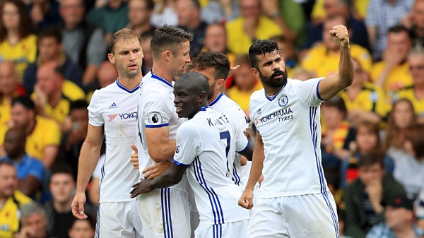 Diego Costa celebrates a goal