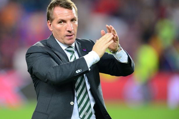 Manager Brendan Rodgers at the end of Celtic's game in Barcelona