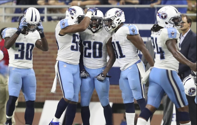 The Latest: Lions, Titans start games _ even before kickoff