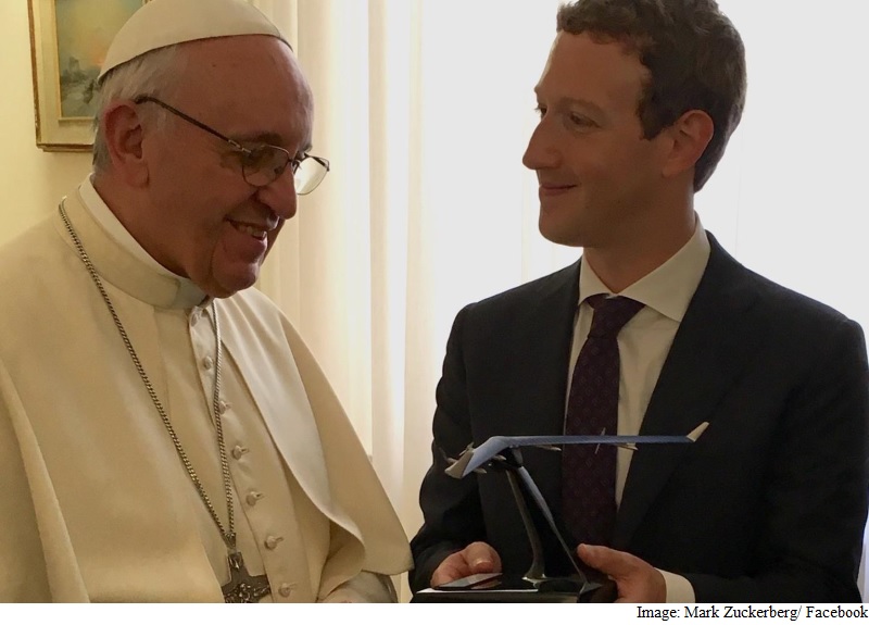 Mark Zuckerberg Meets the Pope Gifts Him a Drone Model