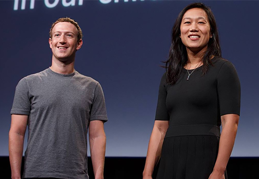 Mark Zuckerberg and his wife Dr Priscilla Chan