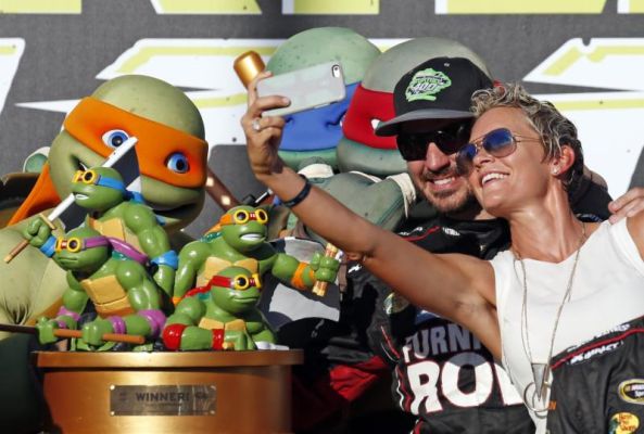 Martin Truex Jr. left and his girlfriend Sherry