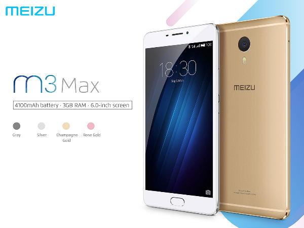 Meizu M3 Max with 6 Inch Display 3 GB RAM and 4,000 mAh Battery