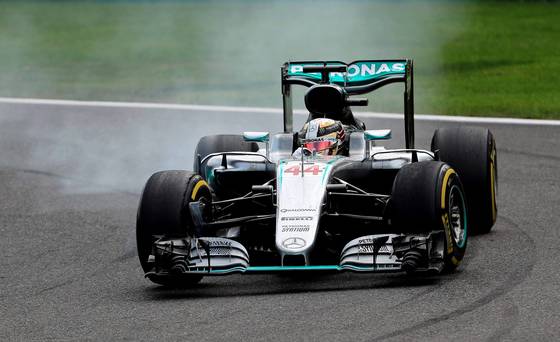 Mercedes Lewis Hamilton of Britain drives during the Belgian F1 Grand Prix. REUTERS  Yves Herman