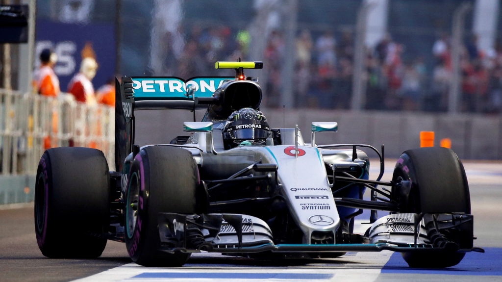 Mercedes driver Nico Rosberg of Germany in action during third practice Edgar Stu