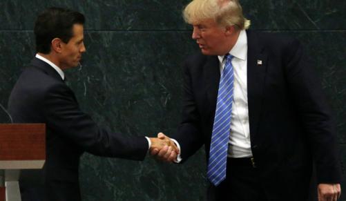 Mexico President Enrique Pena Nieto and Republican presidential nominee Donald Trump