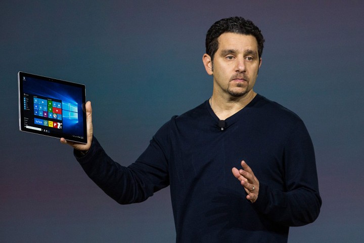 Microsoft Corporate Vice President Panos Panay introduces a new tablet titled the Microsoft Surface Pro 4 at a media event for new Microsoft products