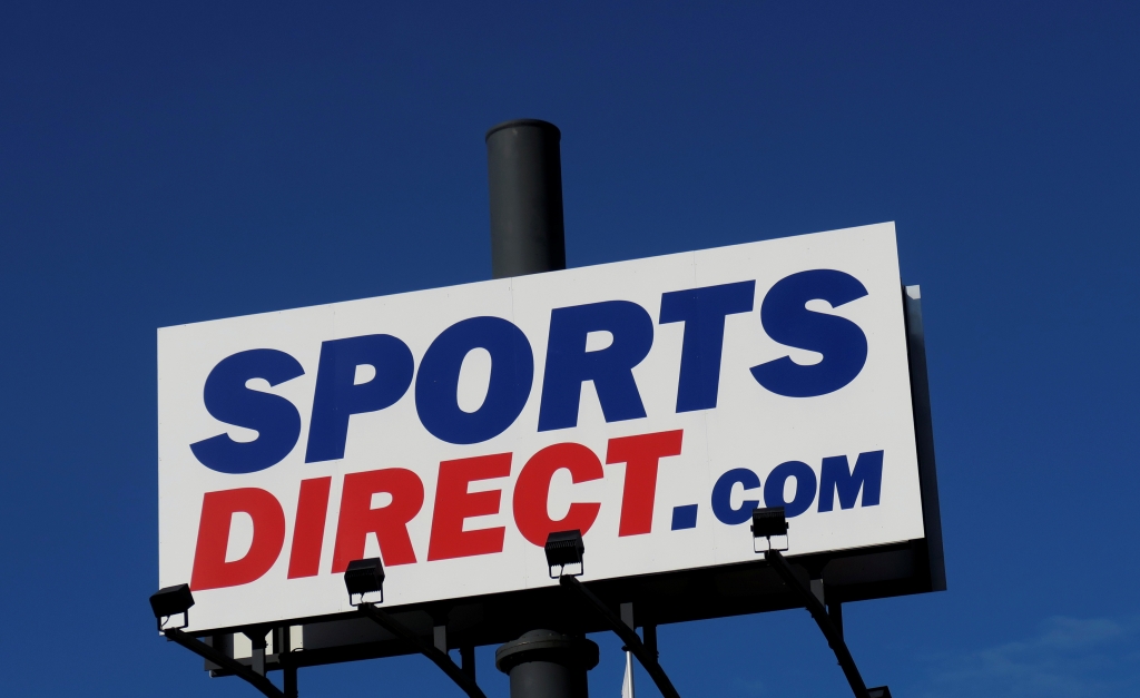 A company logo is seen outside a Sports Direct store in Vienna Austria