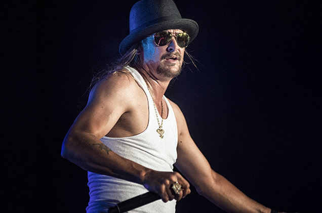 Mike Brooks  DAL  Voice Media Group via Getty Images                  Kid Rock performs in concert at the Gexa Energy Pavillion