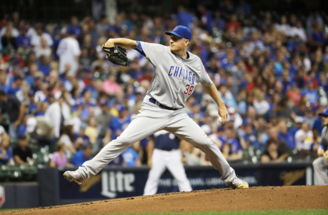 Mike Montgomery pitched five strong innings against the Brewers in the Cubs&#039 2-1 loss Wednesday night at Miller Park