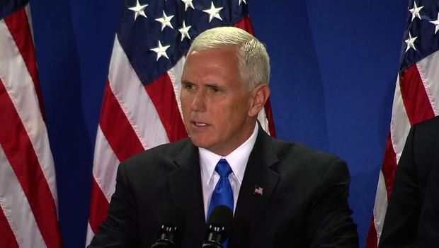 Mike Pence speaks to reporters after meeting with House Republicans on Sept. 13 2016