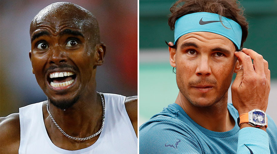 Mo Farah of Britain, Rafael Nadal of Spain