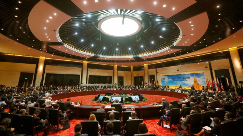 ASEAN leaders and their Dialogue Partners attend the 11th East Asia Summit on the last day of the 28th and 29th ASEAN Summits and other related summits at the National Convention Center Thursday Sept. 8 2016 in Vientiane Laos