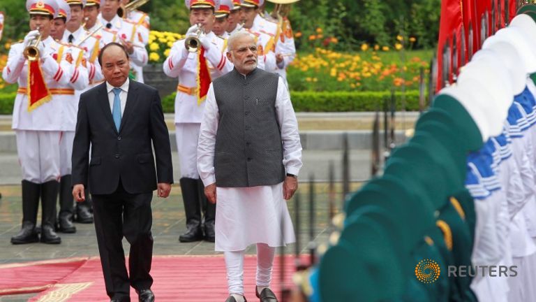 Prime Minister Narendra Modi accorded ceremonial welcome on arriving in Vietnam