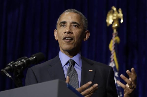 U.S. President Barack Obama speaks during a news