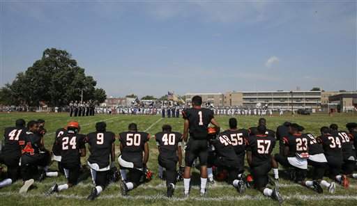 Lincoln player taking a knee in season-long anthem protest