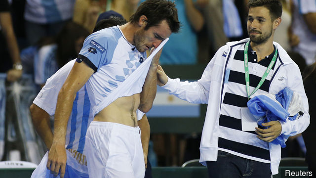 Argentina's Leonardo Mayer after the match