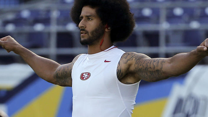 NFL star Colin Kaepernick has been vilified for once again siting during the US national anthem