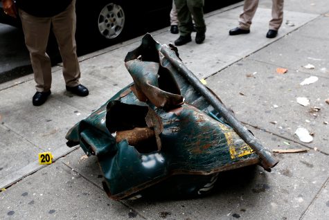 A view of a mangled construction toolbox Sunday Sept. 18 2016 at the site of an explosion that occurred on Saturday night in the Chelsea neighborhood of New York. Numerous people were injured in the blast and the motive while reportedly not internat