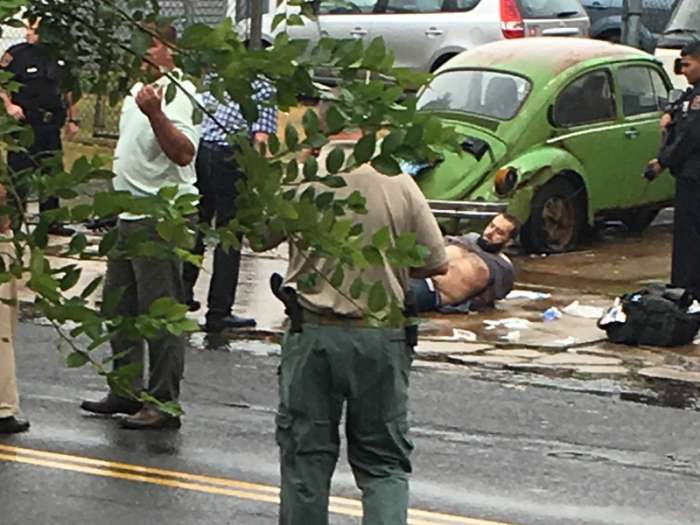 Ahmad Khan Rahami is taken into custody after a shootout with police Monday in Linden N.J. Rahami was wanted for questioning in the bombings that rocked the Chelsea neighborhood of New York and the New Jersey shore town of Seaside Park. Associated Press