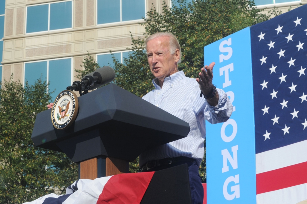 Nate Guidry  Post-GazetteVice President Joe Biden addresses the crowd at the Pittsburgh Labor Day parade Monday morning