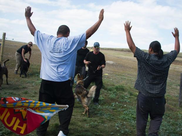 Oil pipeline protest turns violent in southern North Dakota