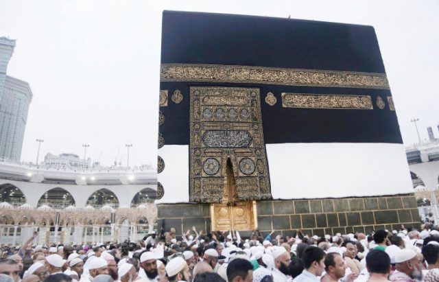 Pilgrims circle the Kaaba at the Grand Mosque in Makkah on Thursday. Hundreds of thousands of Muslims have arrived in the Kingdom to participate in Haj which starts Saturday