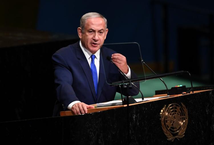 Israel's Prime Minister Benjamin Netanyahu addresses the 71st session of United Nations General Assembly at the UN headquarters in New York on Thursday