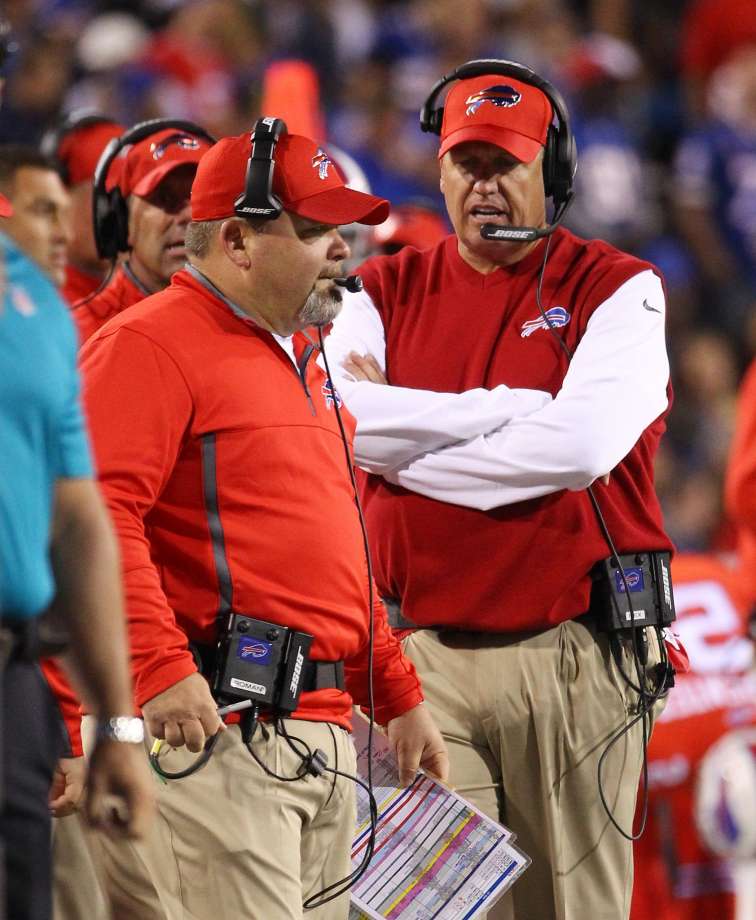 Bills offensive coordinator Greg Roman was fired by head coach Rex Ryan