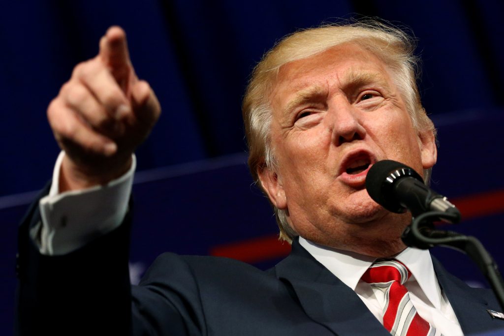 Republican presidential nominee Donald Trump holds a rally with supporters in Aston Pennsylvania