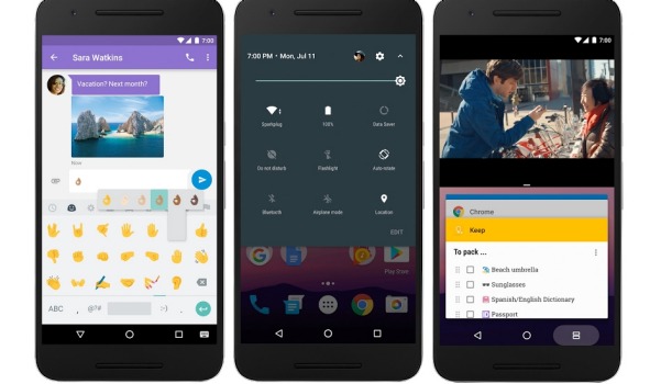 New emoji new quick settings and a new split-screen mode feature in Android Nougat