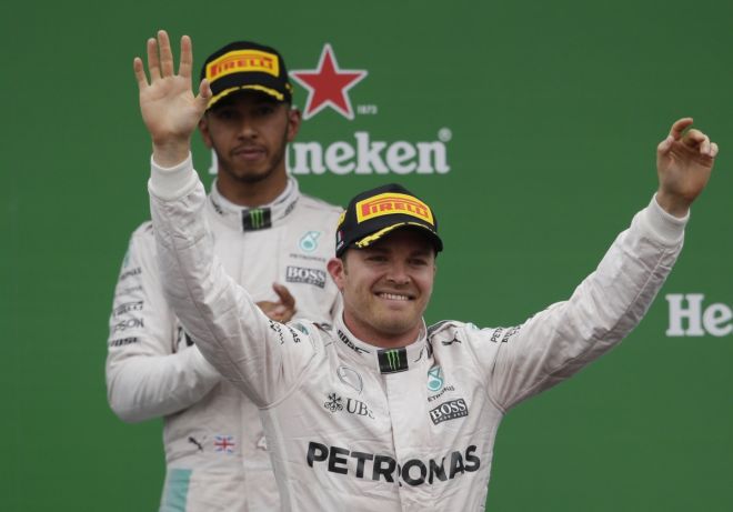 Nico Rosberg and Lewis Hamilton