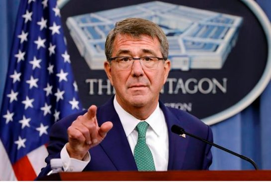 Defense Secretary Ash Carter appears at a news conference at the Pentagon. The nation‚Äôs top military officials are expected to face sharp questions from Republicans angry the Obama administration is not taki