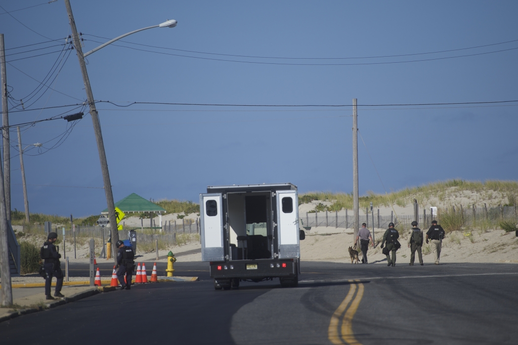 Seaside Park New Jersey. The explosive device detonated in a trash can after 9:30am this morning along the route of the Seaside Semper Five Marine Co