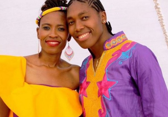 Violet Raseboya and Caster Semenya at their wedding ceremony