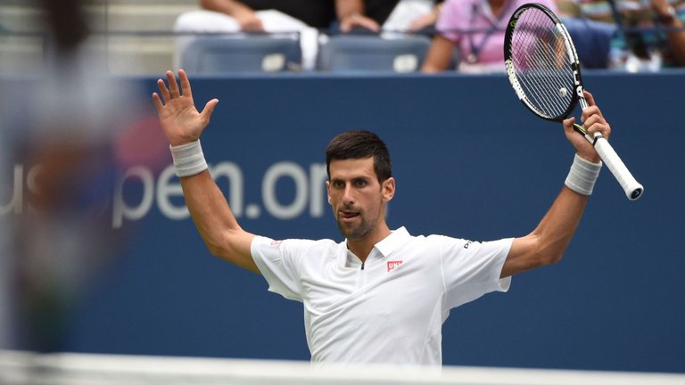 Novak Djokovic is through to Sunday's US Open final as he chases a third Grand Slam title of the year