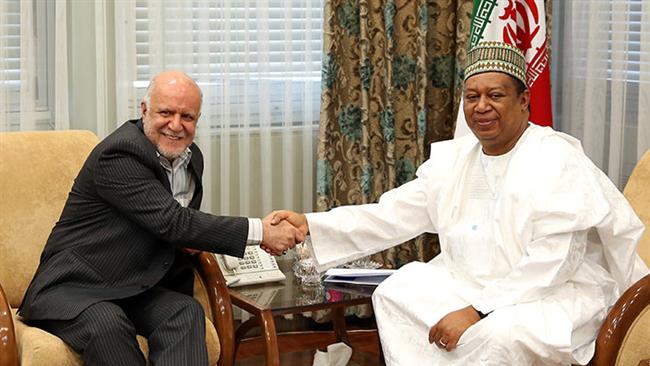 OPEC Secretary General Mohammed Barkindo meets Iran's Minister of Petroleum Bijan Zangeneh in Tehran Sept. 8 2016