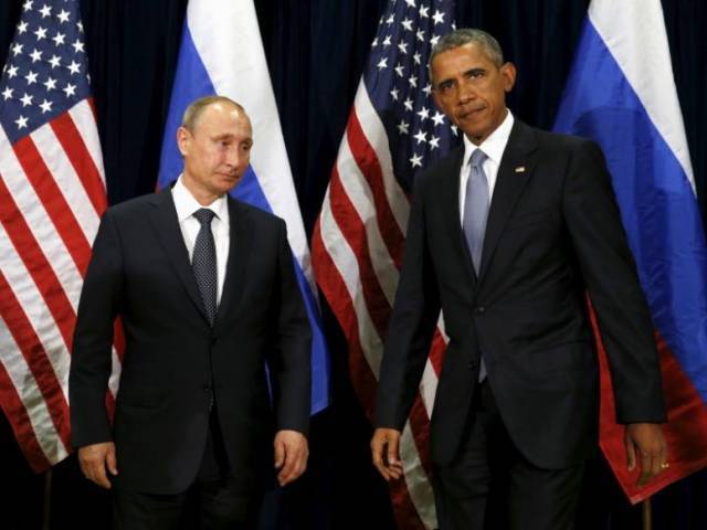 US President Barack Obama and Russian President Vladimir Putin meet at the United Nations General Assembly in New York