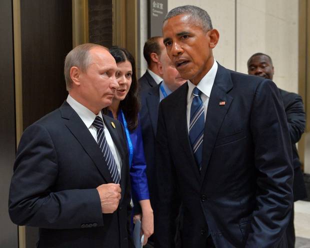 Russian President Vladimir Putin meets with his US countepart Barack Obama on the sidelines of the G20 Leaders Summit in Hangzhou