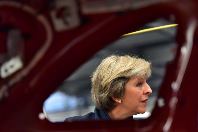 Speaking at the Jaguar Land Rover plant in Solihull the PM said'I'm very clear that we are going to be working to get the best deal for Britain when we come out of the EU