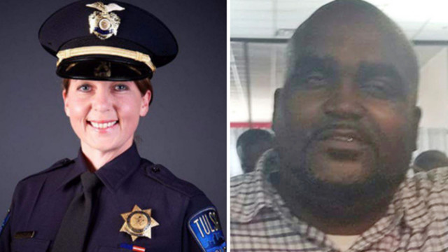 Officer Betty Shelby left and Terence Crutcher