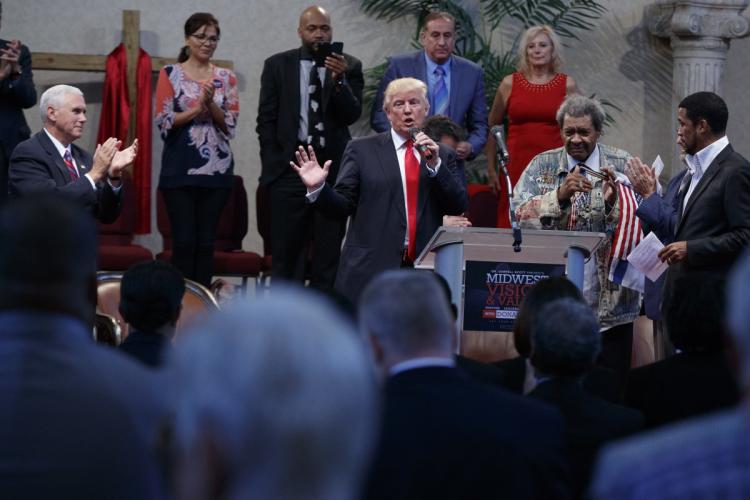 Republican presidential candidate Donald Trump made the comments during the Pastors Leadership Conference at New Spirit Revival Center in Cleveland Heights Ohio Wednesday