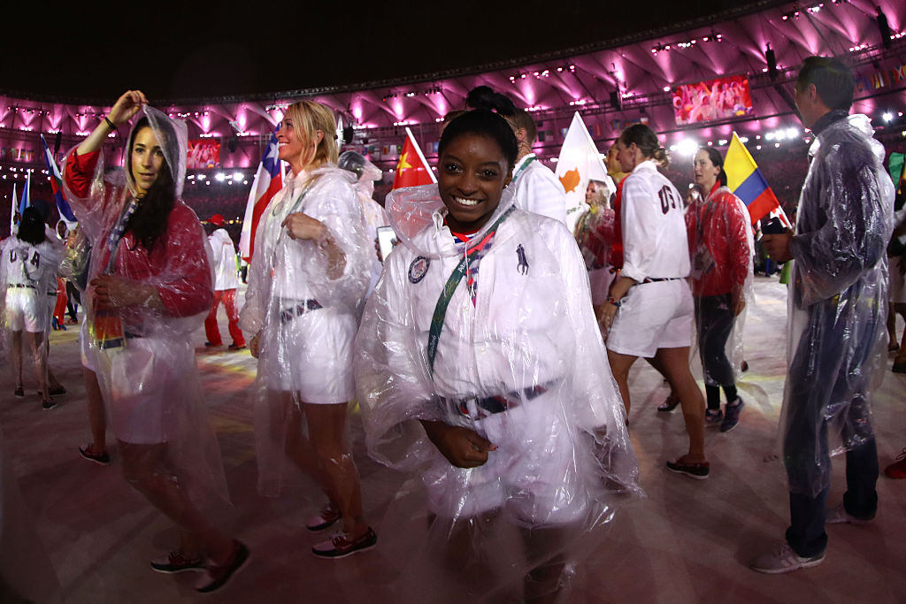 RIO DE JANEIRO BRAZIL- AUGUST 21 Simone Biles of Team United States walks during the 'Heroes of the Games&#039 segment during the Closing Ceremony on Day 16 of the Rio 2016 Olympic Games at Maracana Stadium