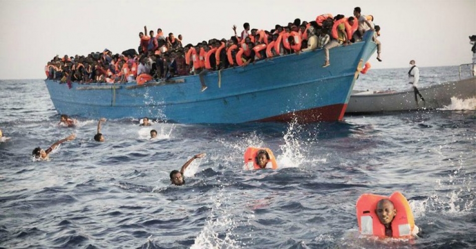 Stunning photos show thousands of migrants rescued off coast of Libya