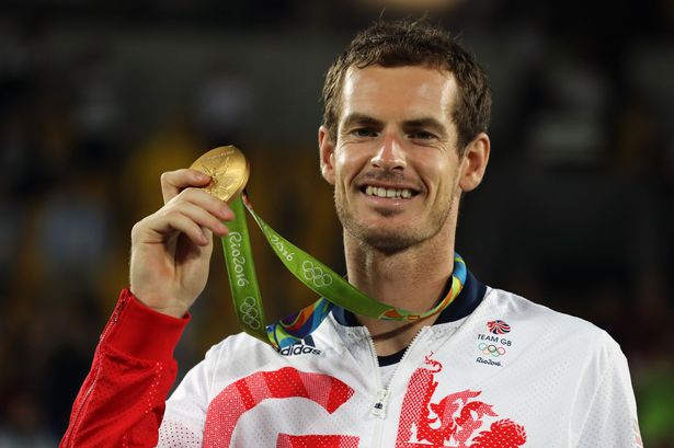 Owen Humphreys  PA Wire

Andy Murray with his gold medal following victory in the men's singles final